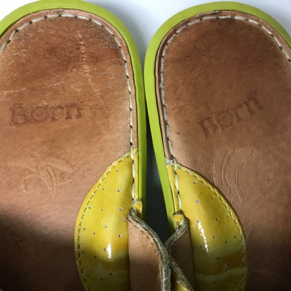 Born Slip on Yellow Leather Sandal EU 36 Women Shoes - Picture 8 of 9